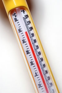Photo: Thermometer pushing 100 degrees
